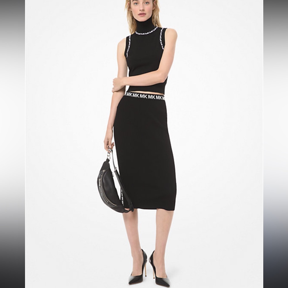 Michael Kors Black and White Skirt Logo Set Size XS